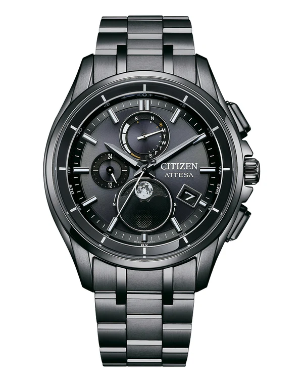 Citizen BY1006-62E นาฬิกาผู้ชาย Eco-Drive Attesa Moon Phase Radio Controlled Men's Watch