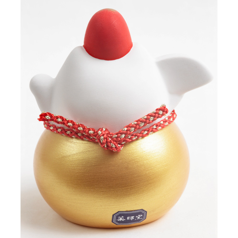 [พร้อมส่ง] แมวกวักญี่ปุ่น แมวสีขาว ตัวสีทอง ดารุมะสีแดง Size 9 cm แมวกวักนำโชค งานแฮนด์เมดญี่ปุ่น Lucky Cat Japan Handmade นำเข้าจากญี่ปุ่น