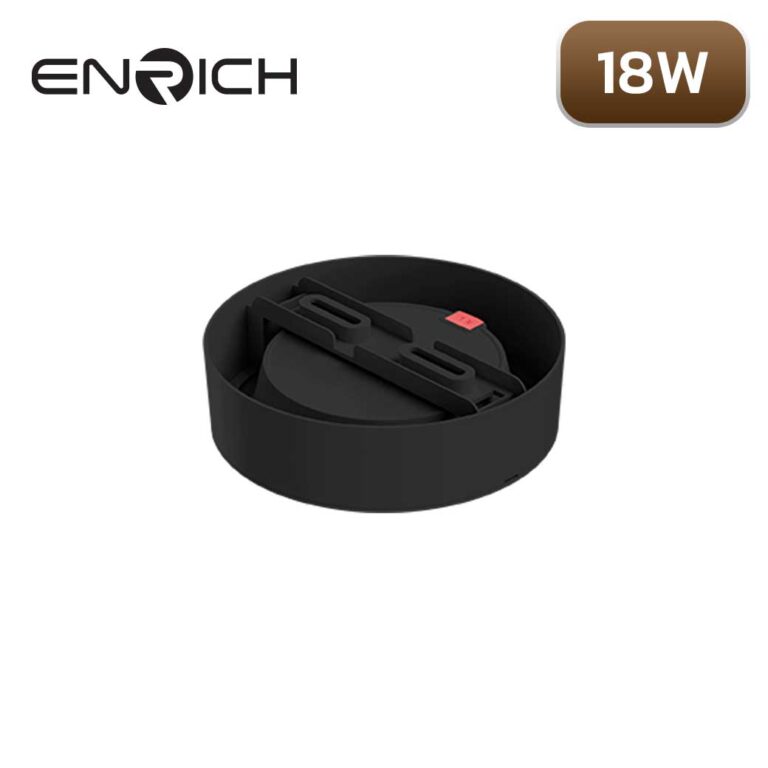 โคมไฟดาวน์ไลท์ LED หน้ากลม 18W ENRICH EASY-O สีดำ