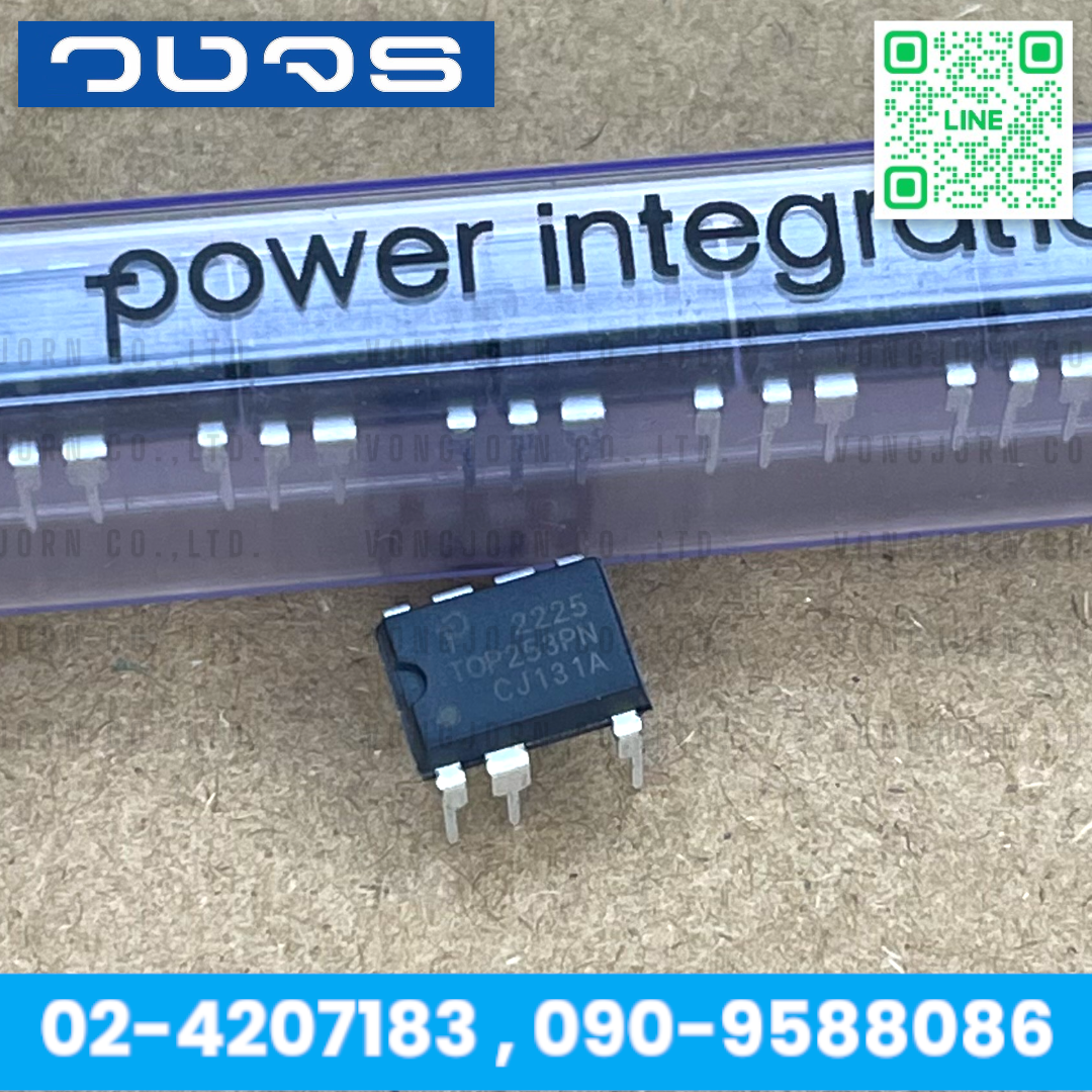 IC TOP253PN Power Integrations TOPSwitch-HX Family AC-DC Converter, EcoSmart, Off-Line Switcher Advanced Feature Set and Extended Power Range Output Power 38W at 230VAC ไอซี DIP-7