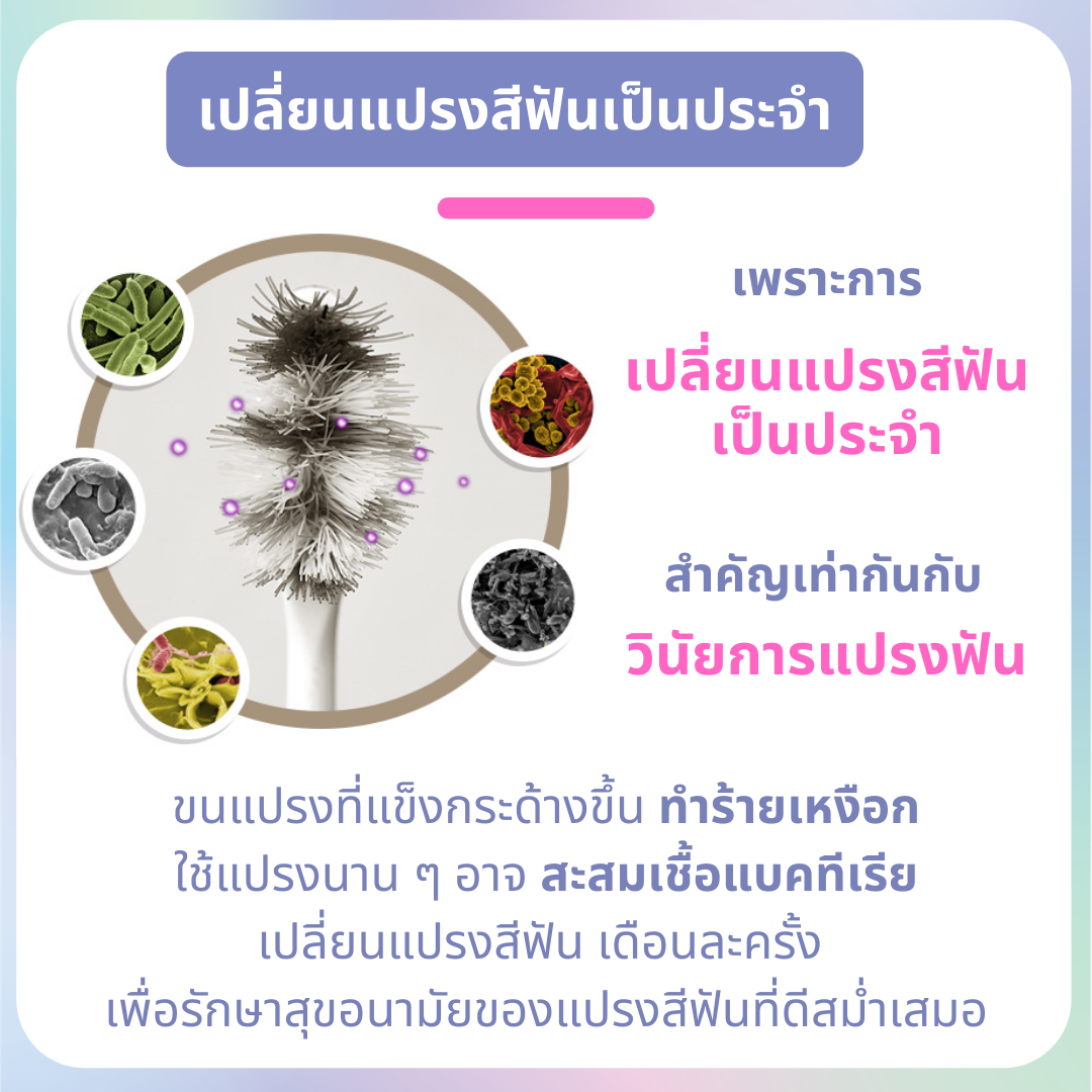 เปลี่ยนแปรงสีฟันเป็นประจำ