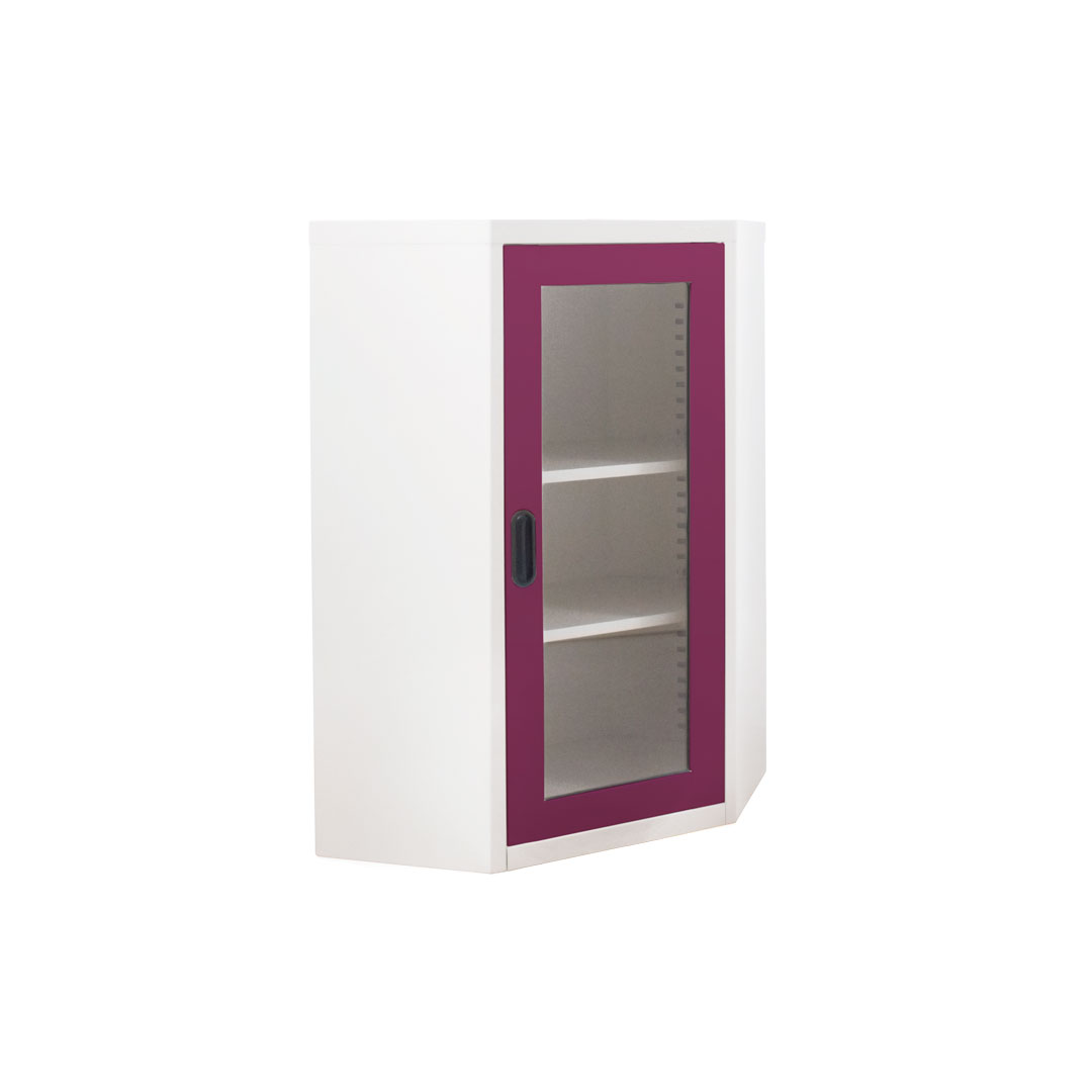 ตู้หนังสือเข้ามุมเตี้ยกระจก