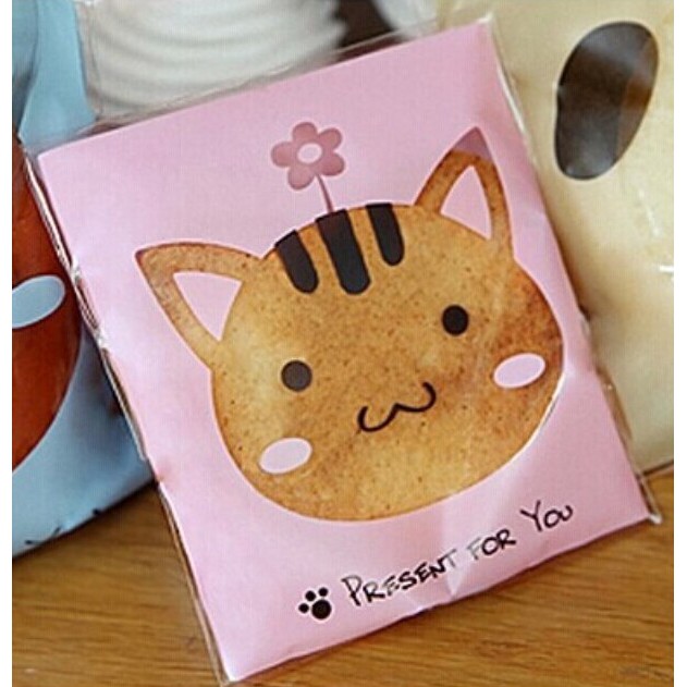 ถุงคุ๊กกี้ ฝากาว ขนาด 10×10 ซม. จำนวน 95-100 ชิ้นต่อแพ็ค ชุดที่ 2/6