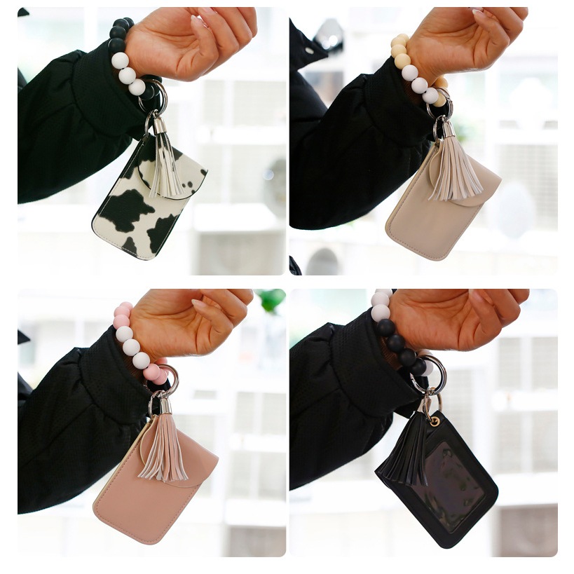 รุ่น K68542 สร้อยข้อมือลูกปัดซิลิโคน ใส่บัตรได้