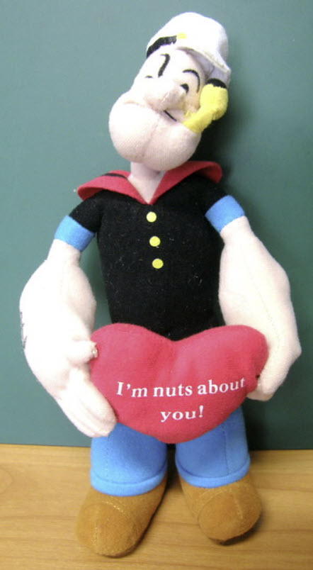 กลาสีป๊อบอาย (Popeye) ขนาด 10 นิ้ว ยืนถือหัวใจ (มือสอง) ค.ศ.2002