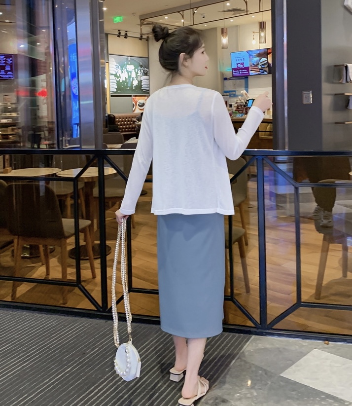 เดรสคลุมท้องแฟชั่นสบายๆ ผ้า Cotton spandex เนื้อนิ่ม ใส่สบายไม่ต้องรีด ผ้านุ่มเย็น มาพร้อมเสื้อคลุม สวยๆ M L XL XXL