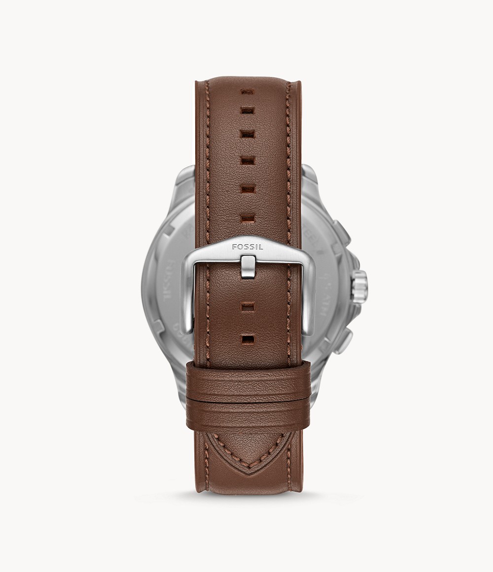 Fossil FS5638 นาฬิกาผู้ชาย Monty Chronograph Brown Leather Quartz Men's Watch