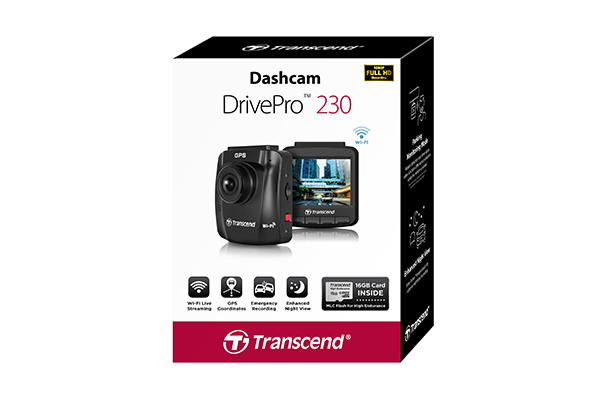 กล้องติดรถยนต์ Transcend DrivePro 230 Wifi + Free 16G +ระบบใหม่ รุ่น TOP