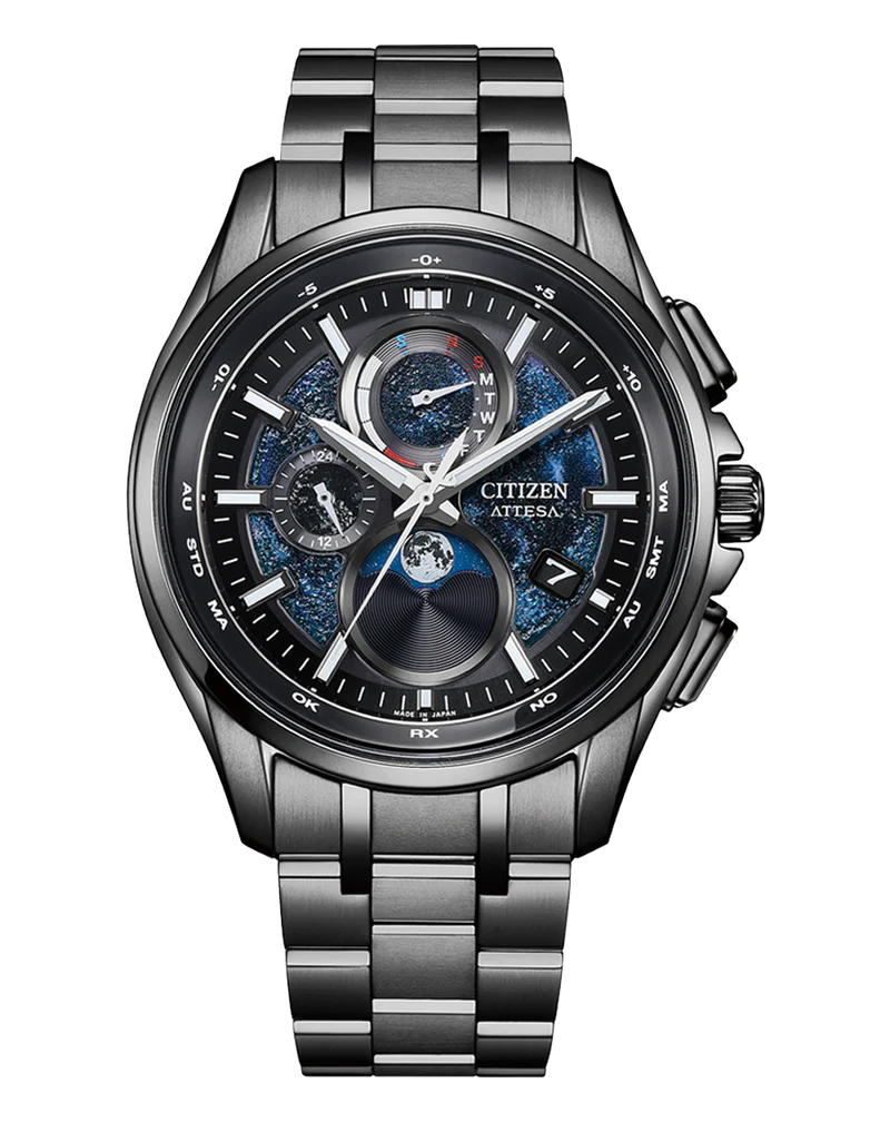 Citizen BY1008-67L นาฬิกาผู้ชาย Attesa HAKUTO-R Super Titanium™ Eco-Drive Radio Perpetual Moon Phase Limited 2,400 Men's Watch