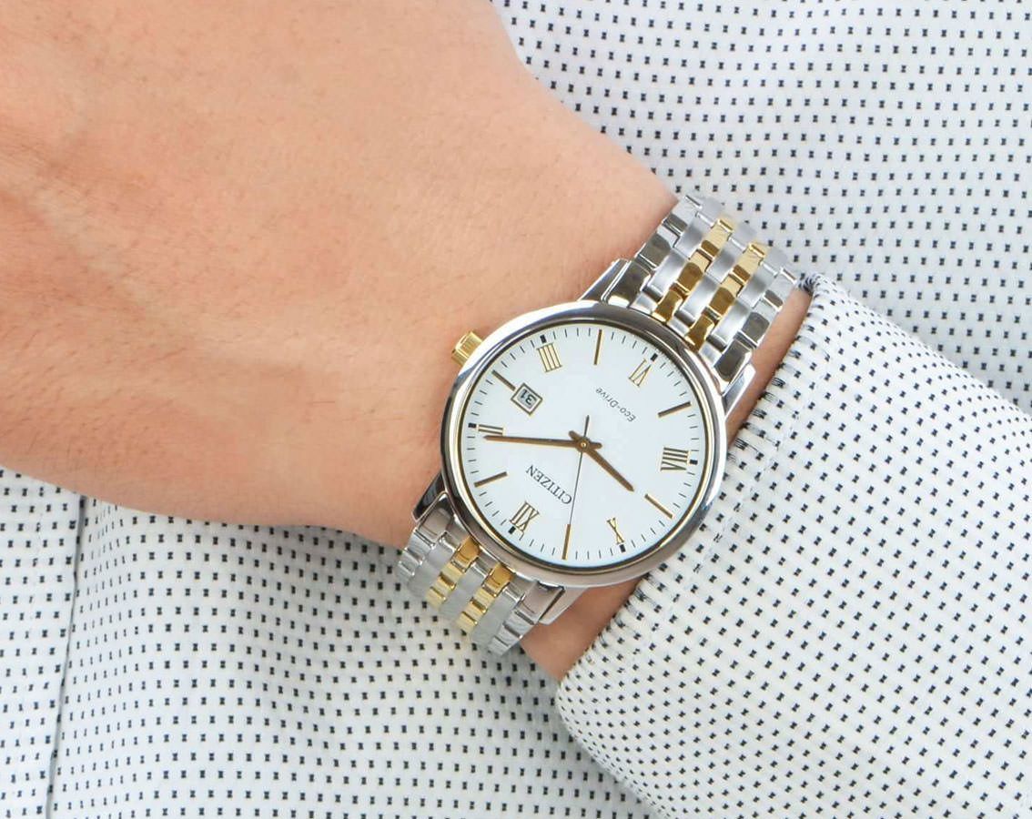 Citizen BM6774-51A นาฬิกาข้อมือผู้ชาย Eco-Drive Two-Tone Made in Japan Men's Watch