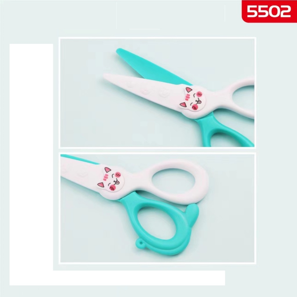 กรรไกรตัดกระดาษ กรรไกรพลาสติก สำหรับเด็ก Kinda Rimei 5502