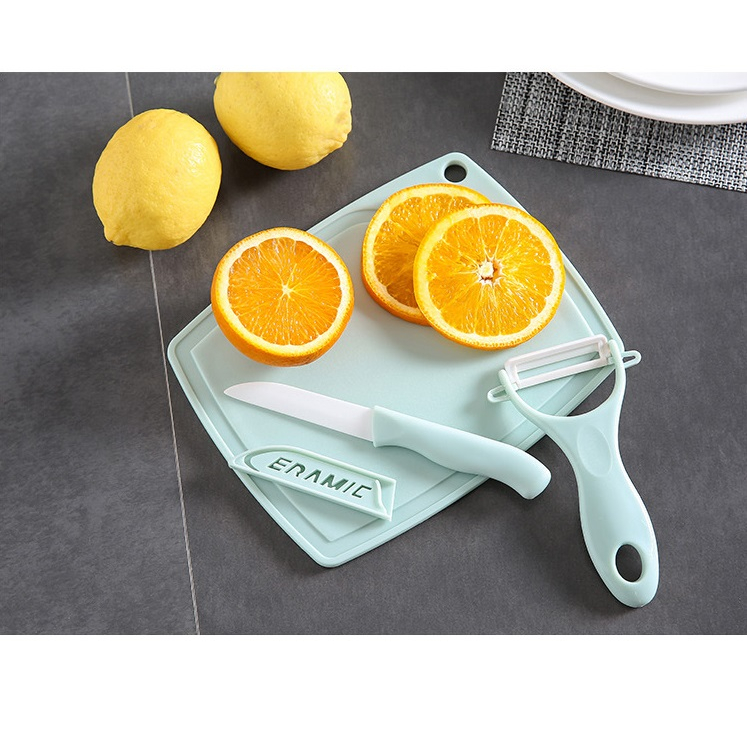 ชุดมีดเซรามิก เขียง ที่ปอกเปลือก (1 ชุดมี 3 ชิ้น)