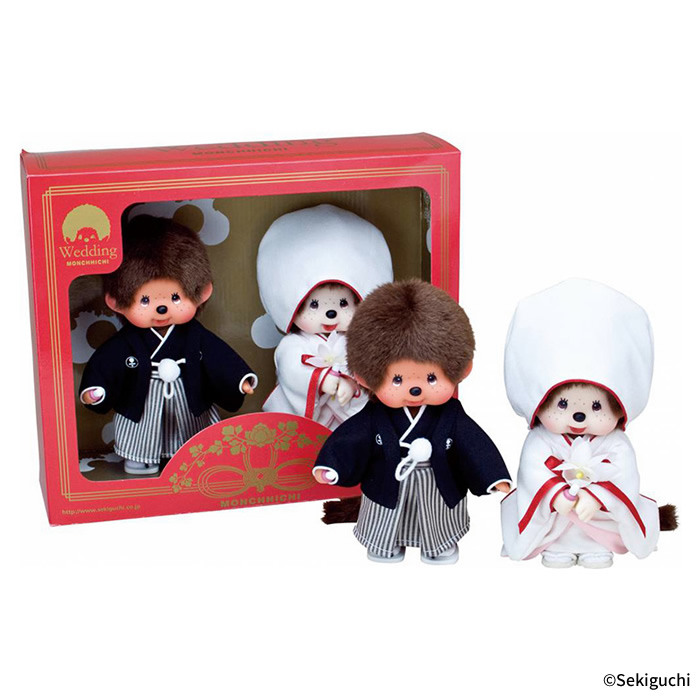 [PRE-ORDER] ตุ๊กตา ม่อนชิชิ ชุดแต่งงาน สไตล์ญี่ปุ่น Monchhichi Wedding Set Japanese Style นำเข้าจากญี่ปุ่น モンチッチ ウェディングセット (和装) 260890
