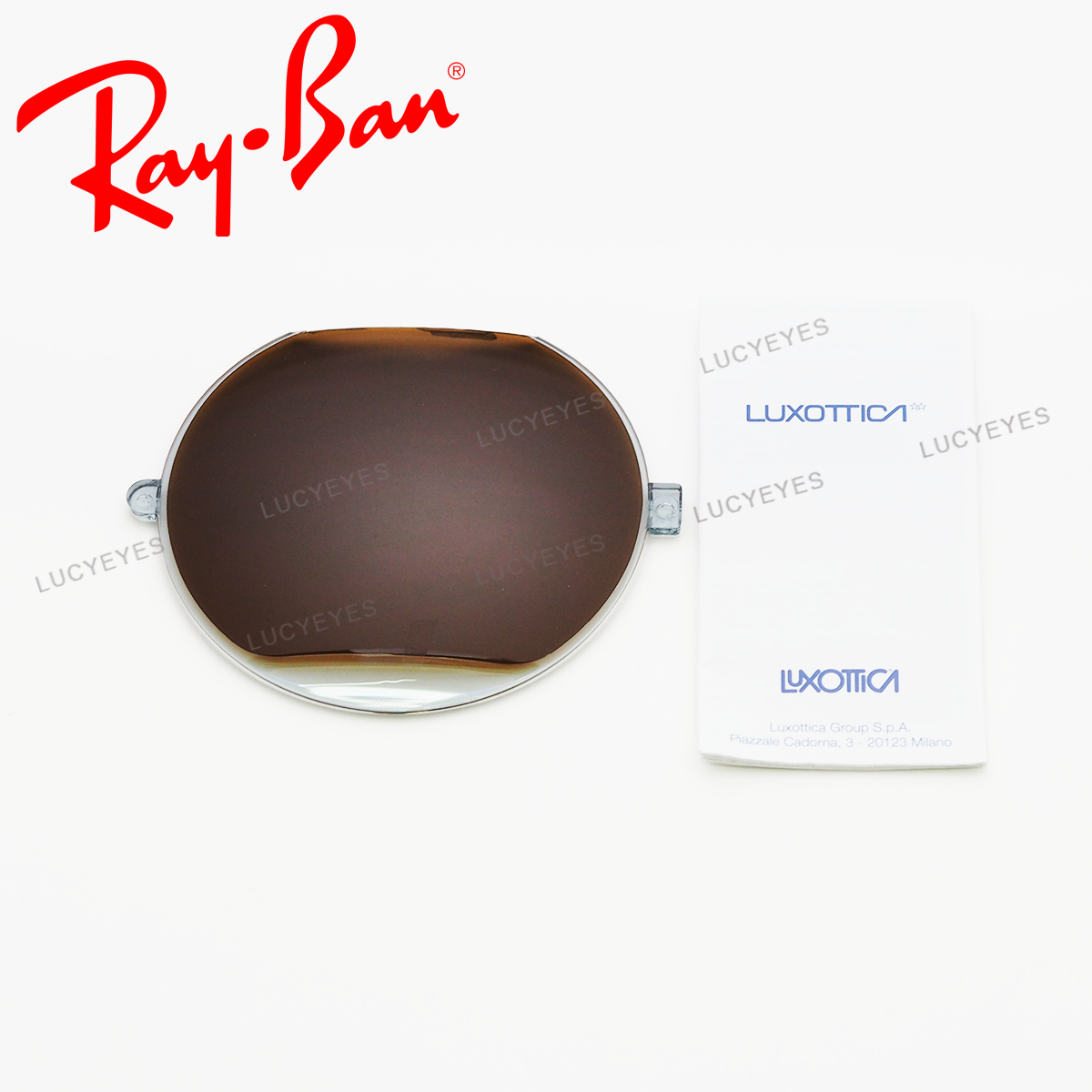 เลนส์ RAYBAN แท้ 100% อะไหล่เลนส์วงกลม เลนส์สีน้ำตาล Polarized