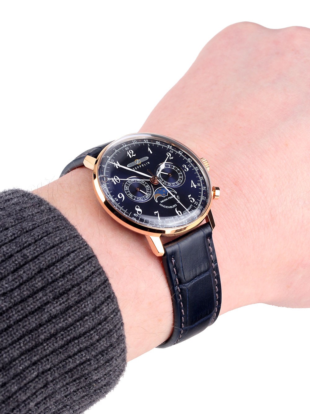 Zeppelin 7038-3 นาฬิกาผู้ชาย Series LZ129 Hindenburg Quartz Men's Watch Made In Germany