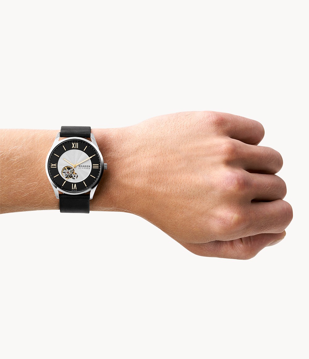 Skagen SKW6710 นาฬิกาผู้ชาย Holst Automatic Midnight Leather Men's Watch