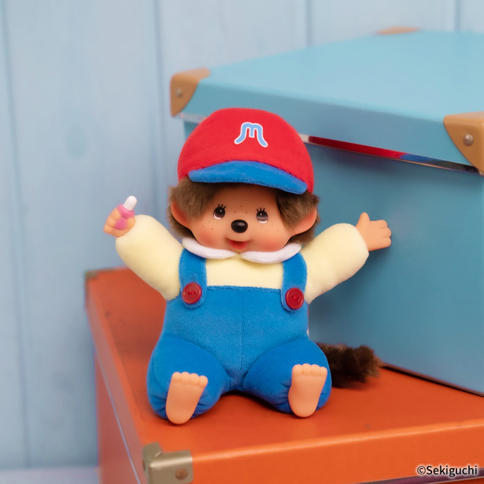 [PRE-ORDER] Monchhichi ตุ๊กตาม่อนชิชิคุง Size H16 x W17 x D12 cm นำเข้าจากญี่ปุ่น Memories Overalls Puwa Puwa 思い出 オーバーオール ぷわぷわ もんちっち