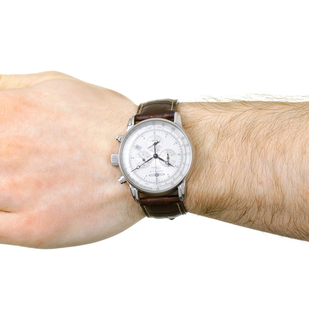 Zeppelin 7680-1 นาฬิกาผู้ชาย Zeppelin Model 7680-1, Series 100 Years Zeppelin ED.1 Chronograph Quartz Men's Watch Made In Germany