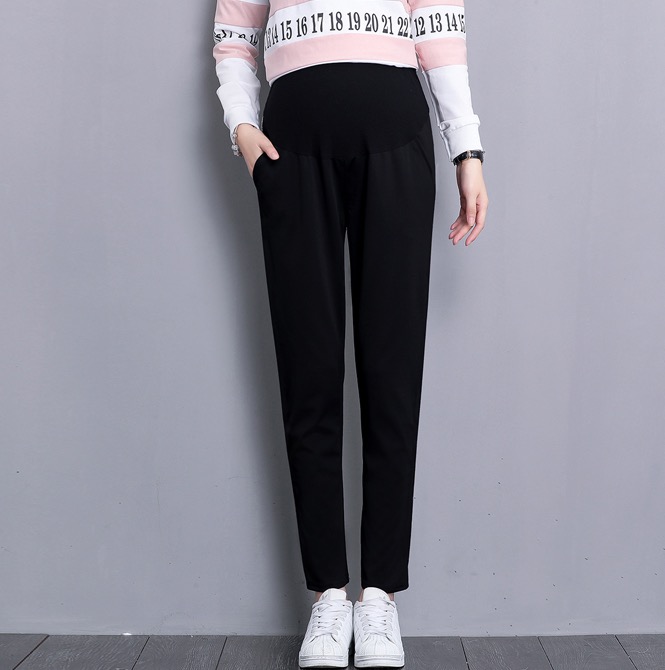 กางเกงแฟชั่นคุณแม่ บุขนด้านใน ใส่แล้วอุ่นมาก มีกระเป๋าข้าง มีผ้าพยุงครรภ์มีสายปรับขนาดครรภ์ M,L,XL,XXL