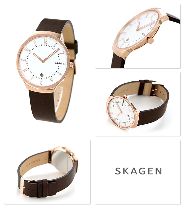 Skagen SKW6458 นาฬิกาผู้ชาย Grenen Dark Brown Leather Men's Watch
