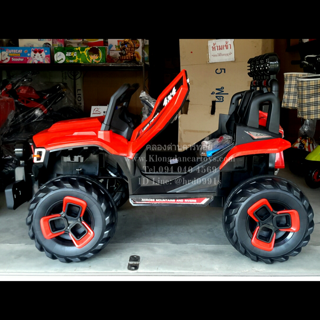 รถเด็กแบตเตอรี่JeepCross4×4ปี2021*คันใหญ่มาก, พ่วงมาลัยซ้าย ประตูปีกนก* (โยกสไลด์, ออกตัวสมูท, 4มอเตอร์แบต12v7a, มีโช้ค, บูลทูธกับมือถือ เล่นเมมโมรี่ auxและเล่นFMได้, รีโมทบูลทูธไฮเทค,มีที่ลากจูง) ใหญ่ๆต้องรุ่นนี้เลย งานพลาสติกสวยมาก ไฟสวยรอบคัน