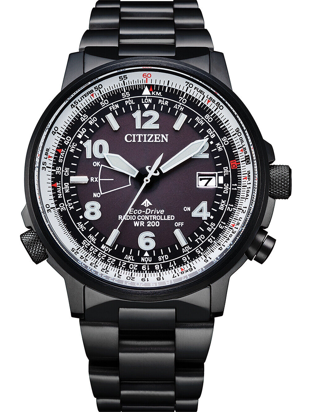 Citizen CB0245-84E นาฬิกาผู้ชาย Eco-Drive Promaster Sky Radio Controlled Pilot Men's Watch