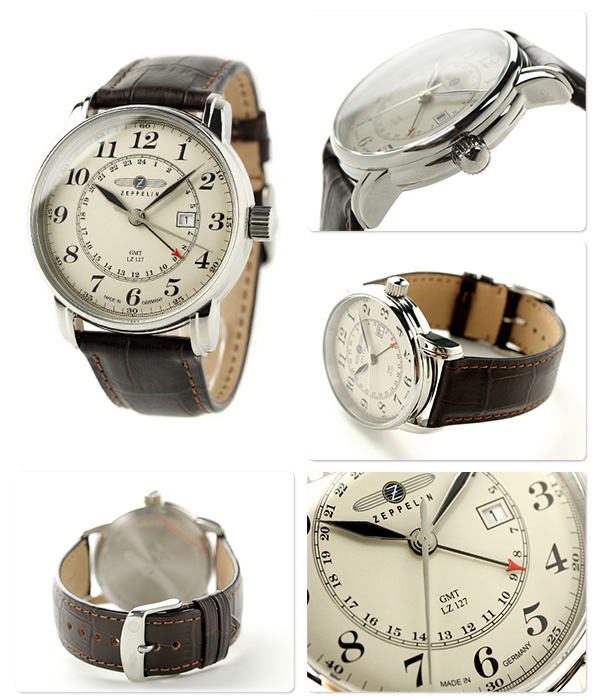 Zeppelin 7642-5 นาฬิกาผู้ชาย Zeppelin Model 7642-5, Series LZ127 Graf Quartz Men's Watch Made In Germany