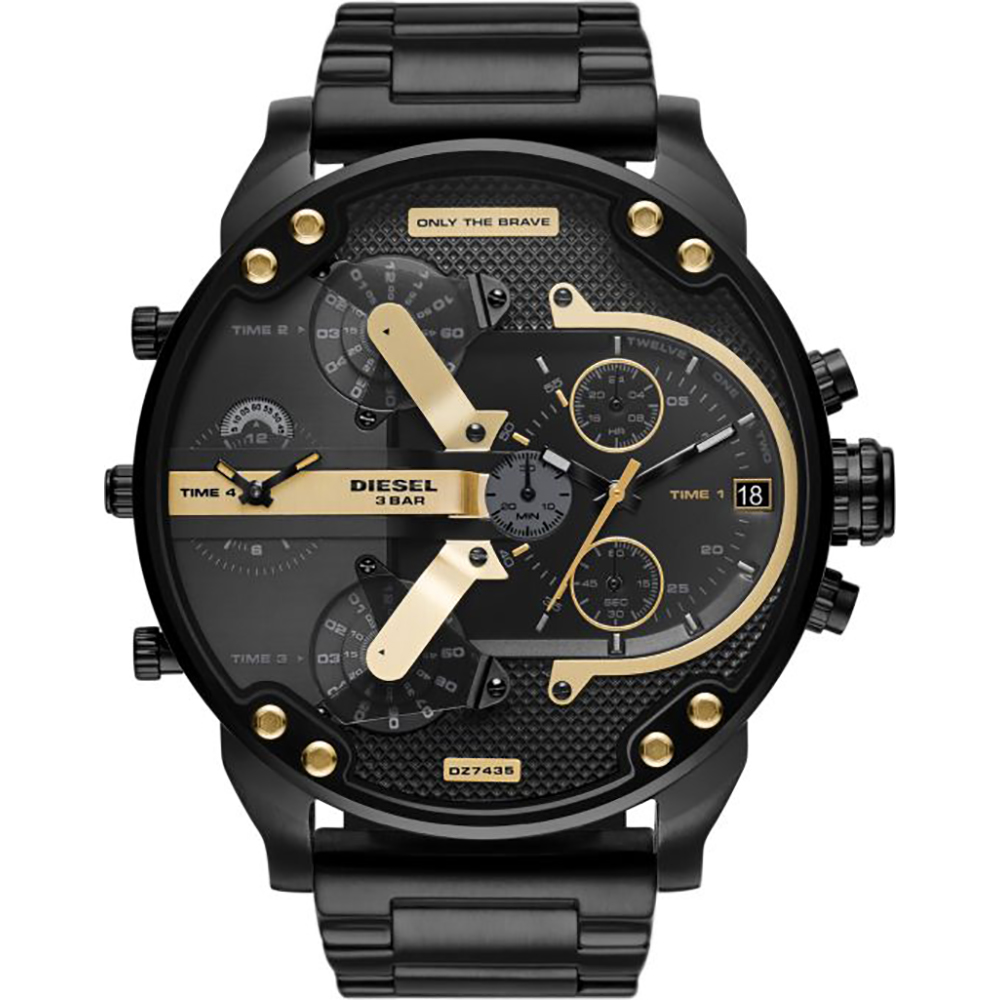 Diesel DZ7435 นาฬิกาผู้ชาย Mr. Daddy 2.0 Chronograph 4 Time Quartz Men's Watch