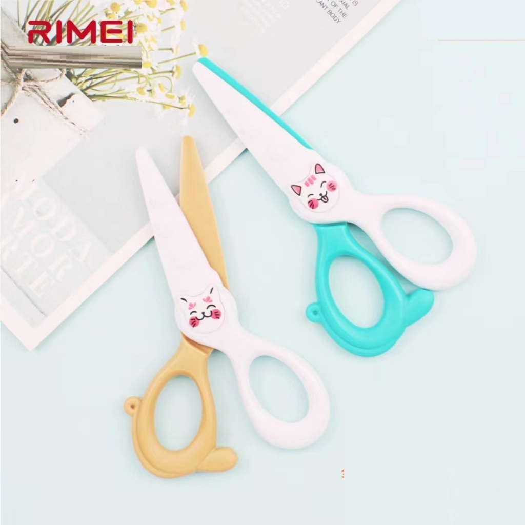 กรรไกรตัดกระดาษ กรรไกรพลาสติก สำหรับเด็ก Kinda Rimei 5502