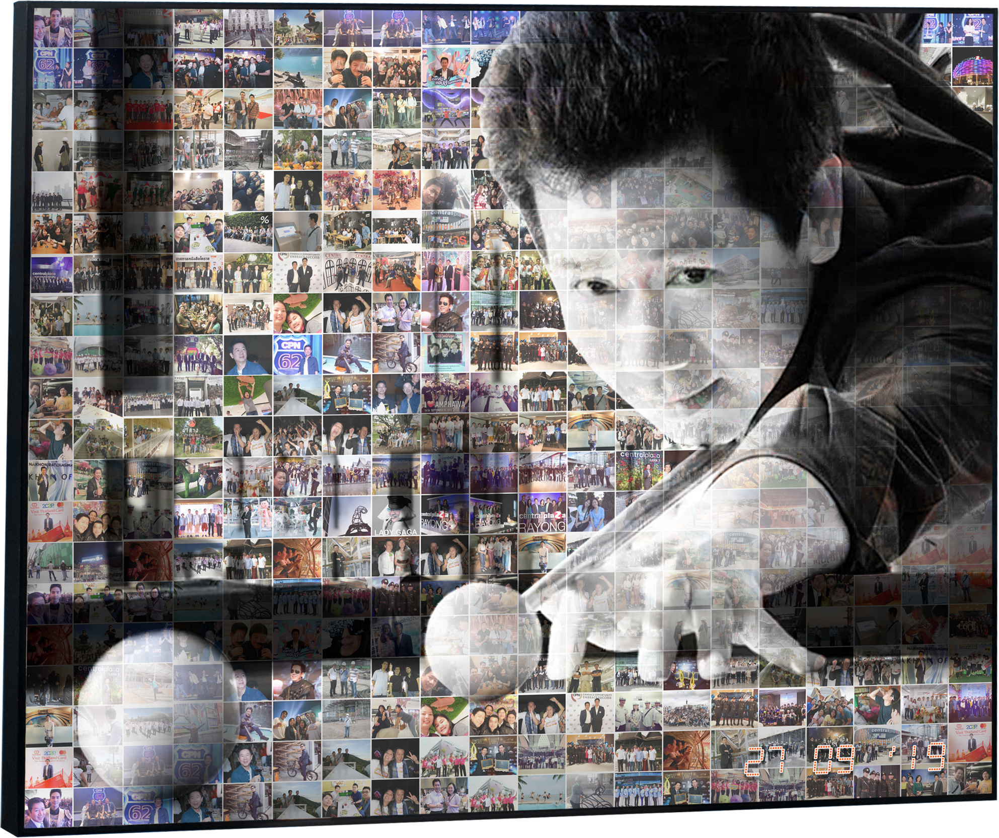 ของขวัญวันเกษียณ Mosaic ขนาด16x20 นิ้ว + กรอบลอย เคลือบด้าน