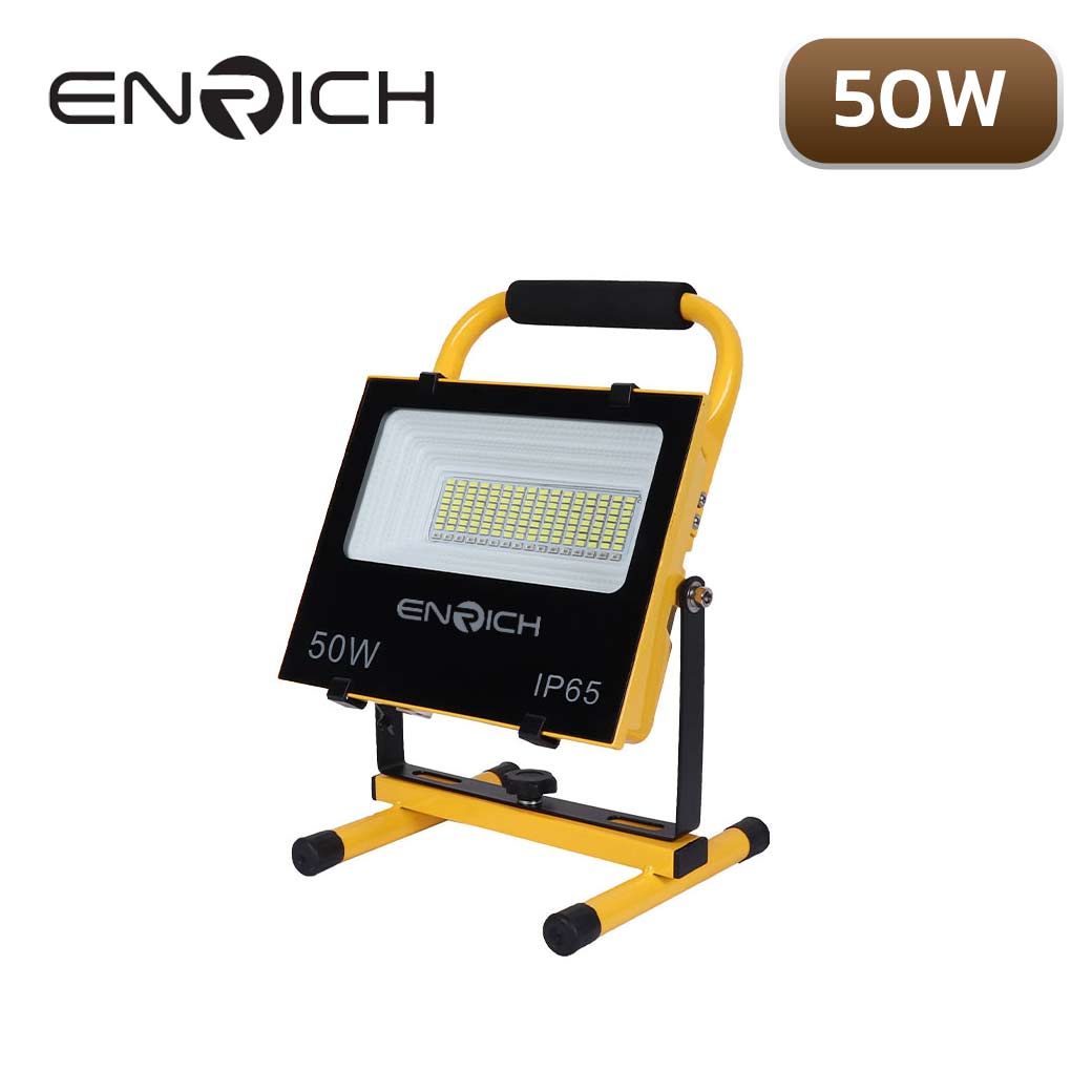 โคมไฟสปอร์ตไลท์พกพา LED 50W ENRICH MOVE แสงขาว Daylight