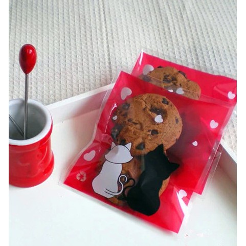 ถุงคุ๊กกี้ ฝากาว ขนาด 10×10 ซม. จำนวน 95-100 ชิ้นต่อแพ็ค ชุดที่ 2/6