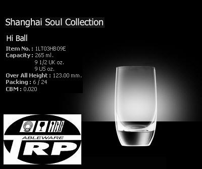 แก้วไฮบอล,แก้วน้ำ,Hi Ball,รุ่น 1LT03HB09E,Shanghai Soul Lucaris,ความจุ 9 1/2oz,(265ml), แพ็ค 6/24ใบ,กล่อง,Glassware,Thai