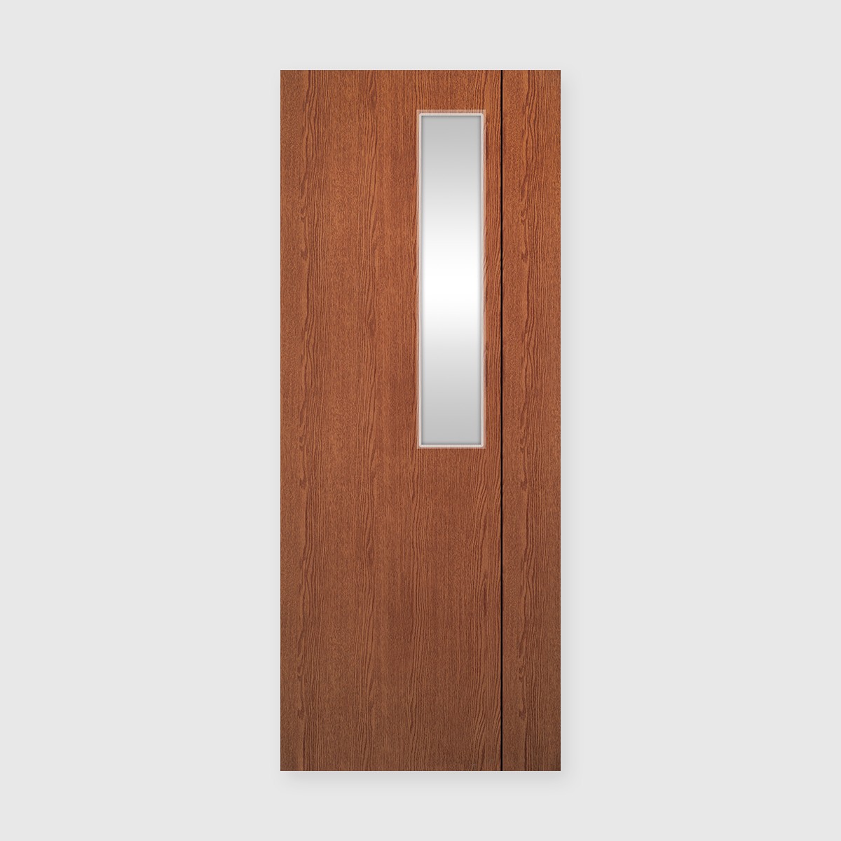 ประตูPVC 70X200/ไม่เจาะ #PM-4 เซาะร่องดำ สีออเร้นจ์ทีค POLOYWOOD (เฉพาะบาน)