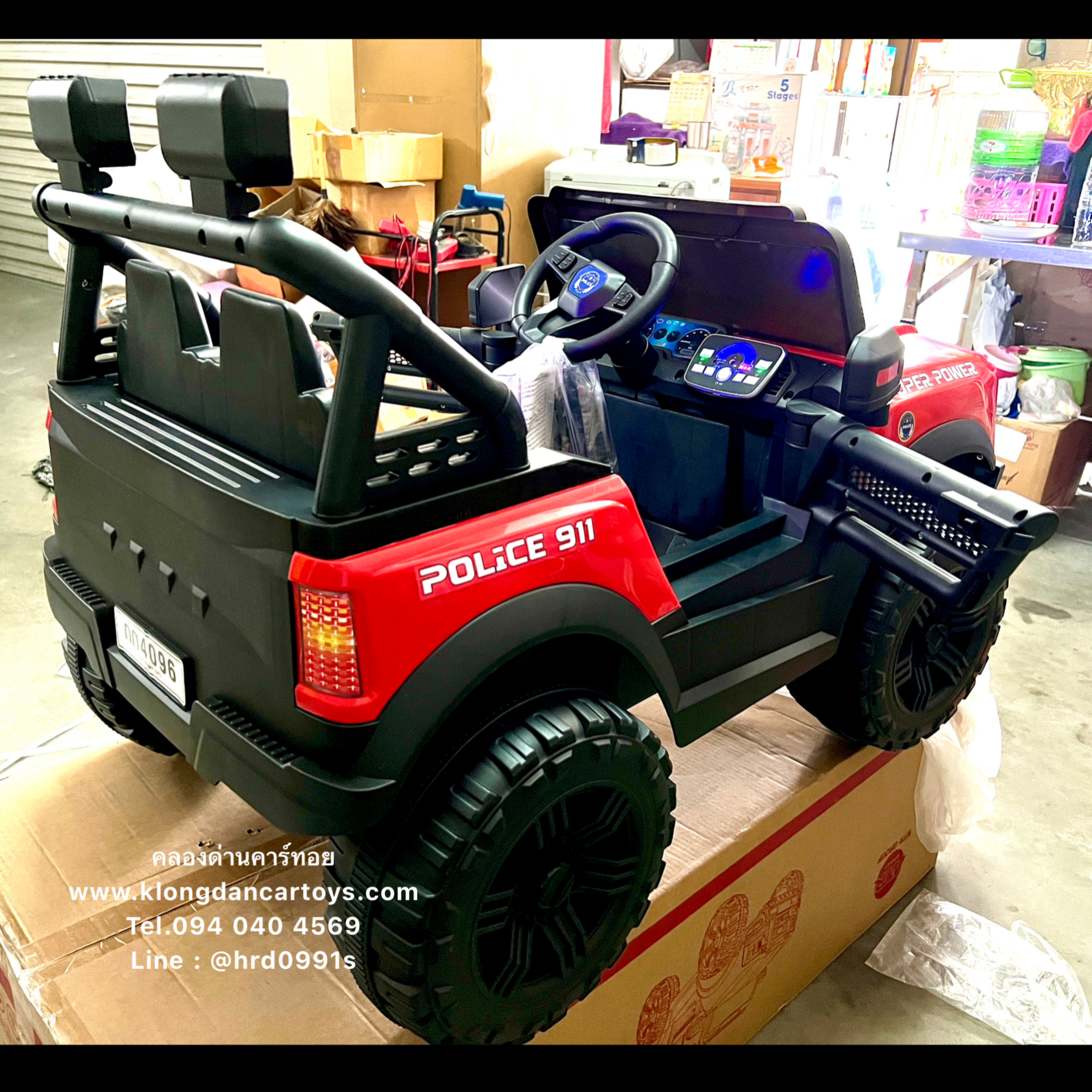 รถเด็กจิ๊ปฟอร์ดPolice4x4 💥ใช้มือถือบังคับได้💥(ต่อบูลทูธเพลงได้โยกแบบสไลด์, 5มอเตอร์ แบต12v4.5a, เล่นusb aux, ออกตัวสมูท, รีโมทบูลทูธ, มีโช้ค, มีประตูเปิดได้)