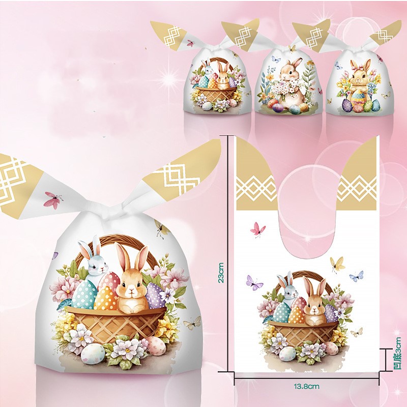 ถุงผูกหูกระต่าย ขนาด 13.5x22 ซม. แพ็คละ 47-50 ใบ (ชุดที่ 4/4)