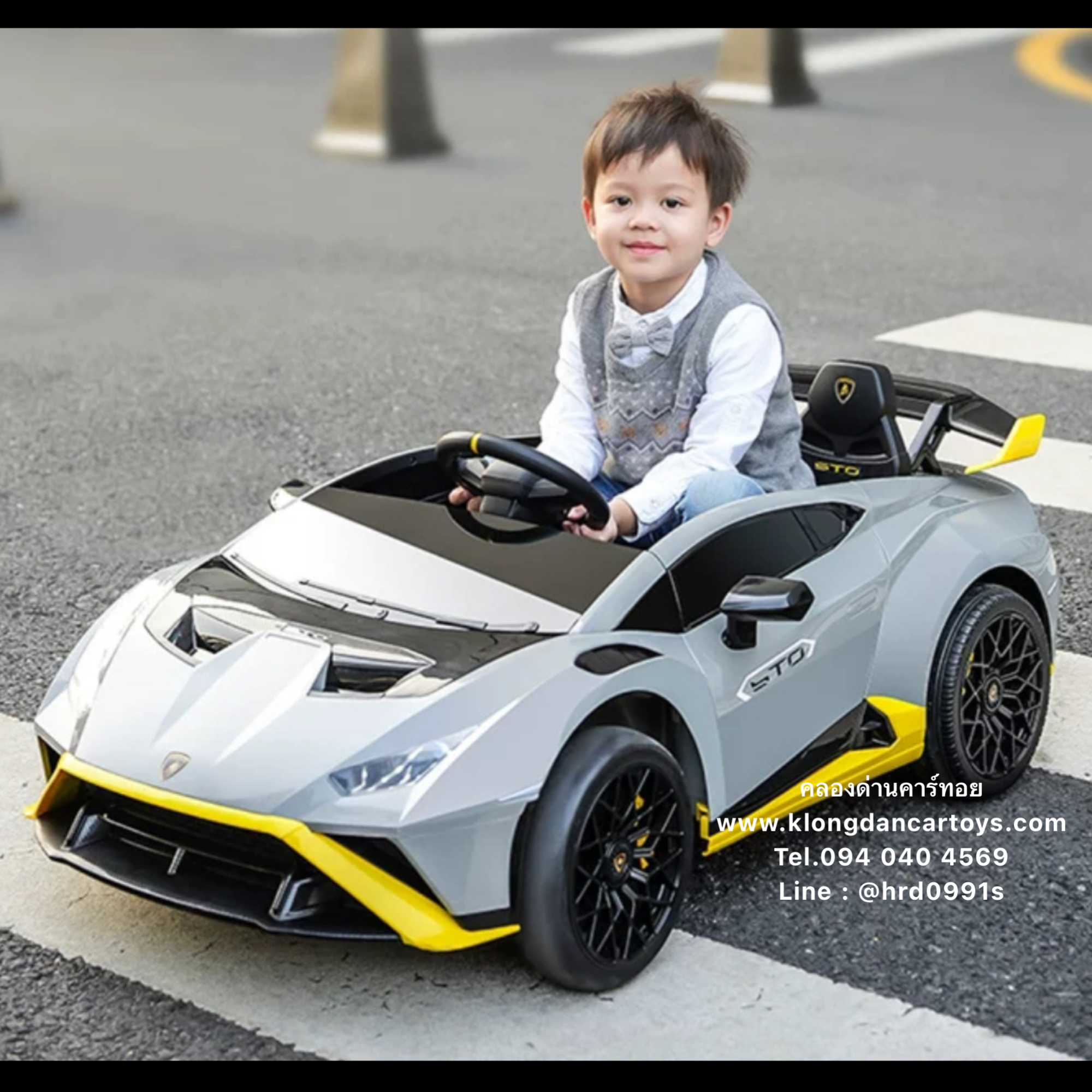 *ลิขสิทธิ์แท้*รถแลมโบกินีHuracanSTO*ดริฟได้, มอเตอร์แรง120W* (2มอเตอร์ แบต12v10a, มีโช้คนิ่ม, มีรีโมทบูลทูธ, เปิดประตูได้)
