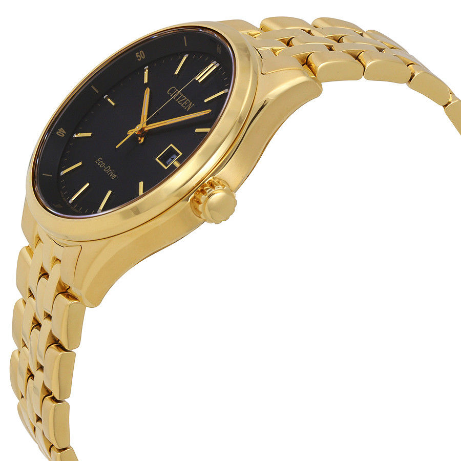 Citizen BM7252-51E นาฬิกาผู้ชาย Eco-Drive Contemporary Gold-Tone Black Dial Men's Watch