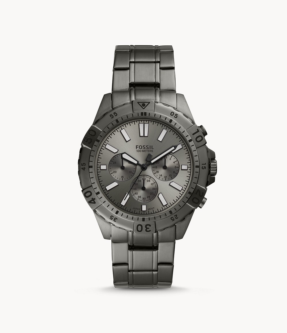 Fossil FS5621 นาฬิกาผู้ชาย Garrett Chronograph Smoke Stainless-Steel Quartz Men's Watch