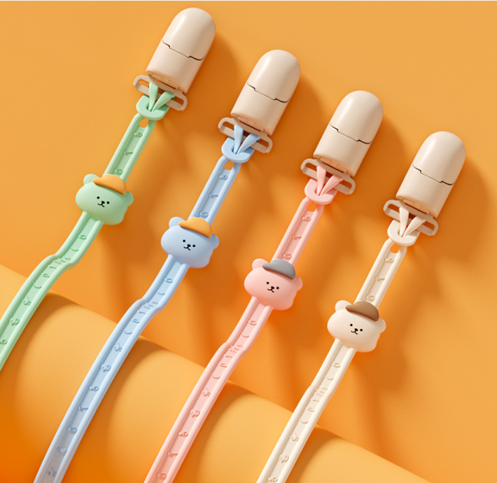 สายคล้องลายหมี ยาว 11 นิ้ว สีมินิมอล สายซิลิโคน