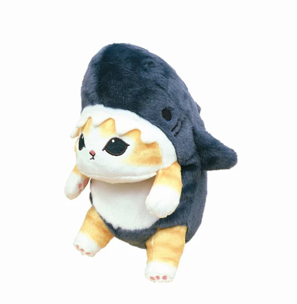 [PRE-ORDER] ตุ๊กตาเกาะขอบโต๊ะ แมวโมฟุ หัวฉลาม Mofusand Shark Cat ขนาด S 26 x 12 x 21 cm นำเข้าจากญี่ปุ่น โมฟุซาน mofu mofusand ふんばるず(えびにゃん)