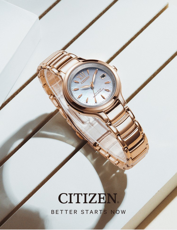 Citizen EC1173-87D นาฬิกาผู้หญิง Eco-Drive Radio Controlled Perpetual World Time Women's Watch