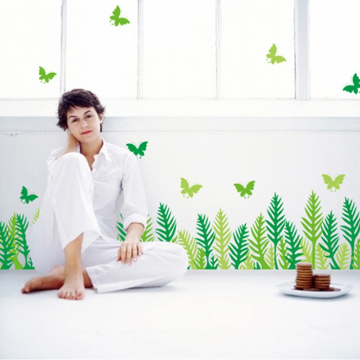 สติ๊กเกอร์ตกแต่งผนัง ขนาด 50x70 ซม. เนื้อ PVC มีกาวในตัว ไม่ทำลายผนัง เซต 3/4