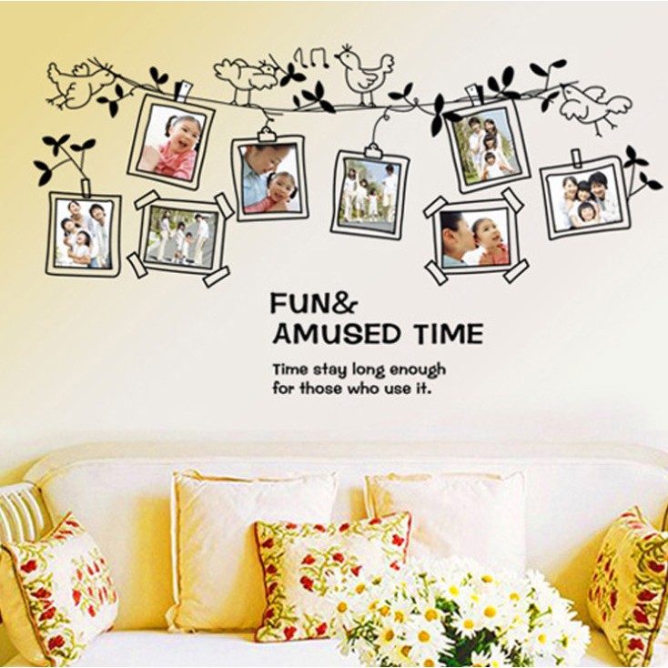 สติ๊กเกอร์ตกแต่งผนัง ขนาด 60x90 ซม. เนื้อ PVC มีกาวในตัว ไม่ทำลายผนัง เซต 1/3