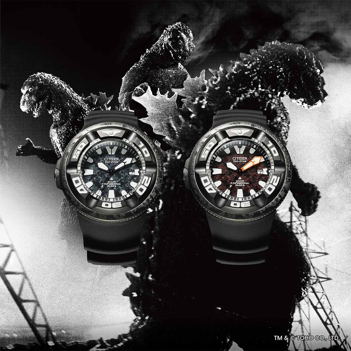 Citizen BJ8059-03Z นาฬิกาผู้ชาย Eco-Drive Citizen Godzilla X Promaster Dive 70th Anniversary Limited Edition 3000 Men's Watch