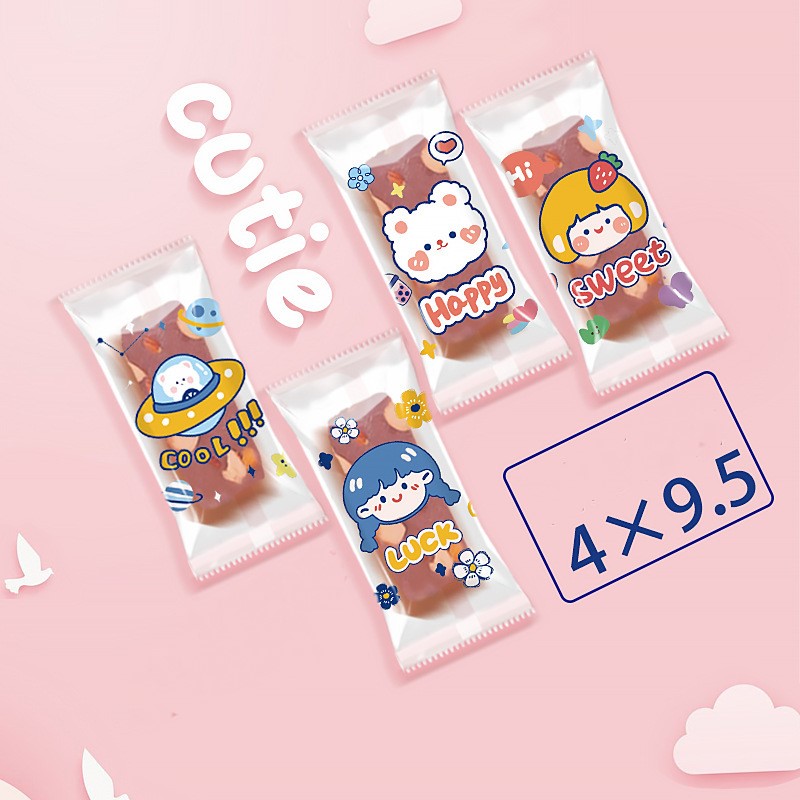 ถุงซีล ใส่ลูกอม ขนม ขนาด 4x9-9.5 ซม.จำนวน 95-100 ใบ/แพ็คและ 190-200 ใบ/แพ็ค ชุดที่ 5/5