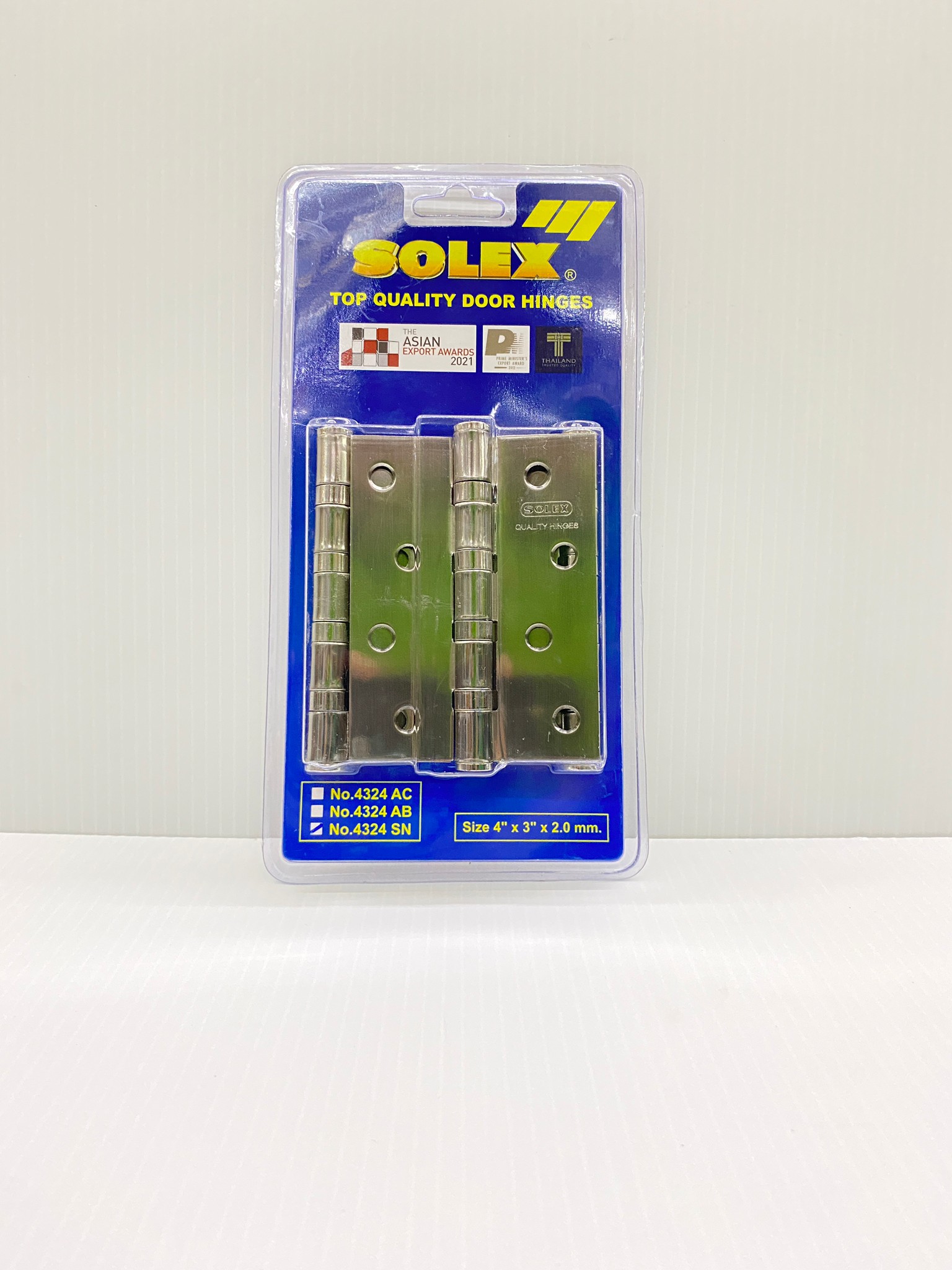 SOLEX บานพับประตู สแตนเลส No. 4324 SN (แพ็ค 3 ชิ้น)