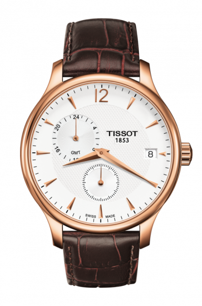 Tissot T063.639.36.037.00 นาฬิกาผู้ชาย Tissot รุ่น T0636393603700, Tradition GMT Men's Watch
