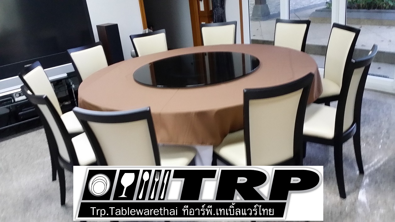 กระจกหมุนโต๊ะจีน เลซีซูซัน Lazy Susan Turntable 懒惰的苏珊 旋转玻璃餐桌 中式旋转玻璃桌套装 กระจกกลมใสขนาด 80 cm.หนา 10 mm. (สำหรับโต๊ะกลม 150 ซม.) Trp.Tablewarethai / ทีอาร์พี.เทเบิ้ลแวร์ไทย