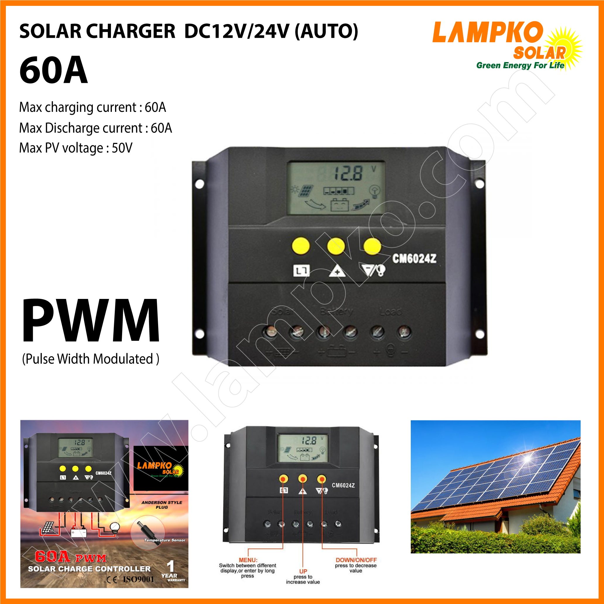 Solar Charger DC12V/24V AUTO 60A